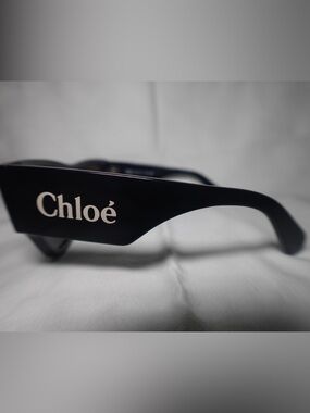 Chloé Black Sunglasses with White Logo